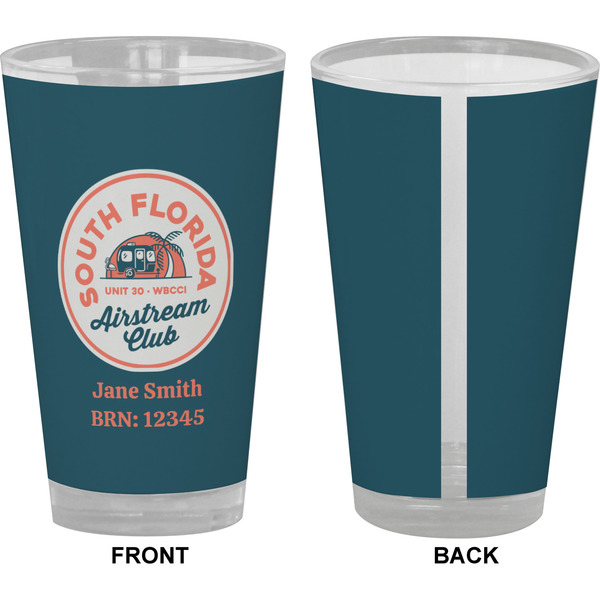 South Florida Airstream Club Logo Pint Glass - Full Color - Front & Back Views