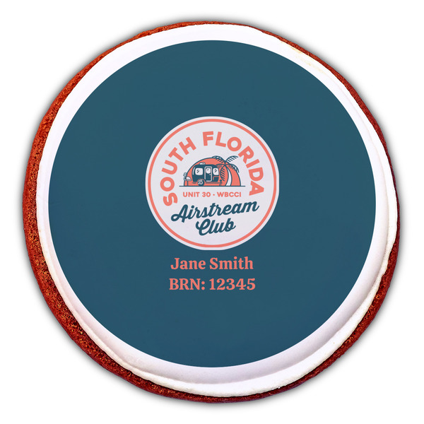 South Florida Airstream Club Logo Printed Icing Circle - Large - On Cookie