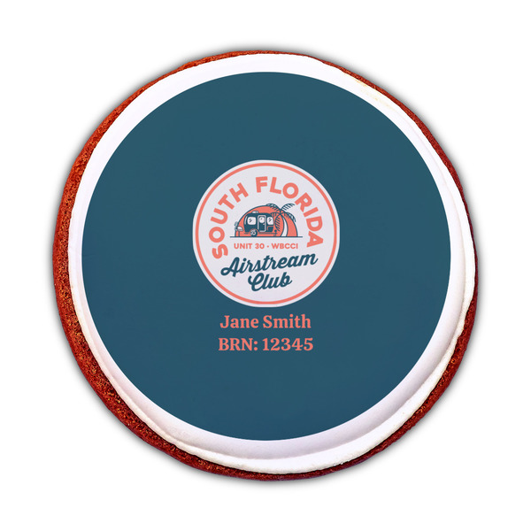 South Florida Airstream Club Logo Printed Icing Circle - Medium - On Cookie