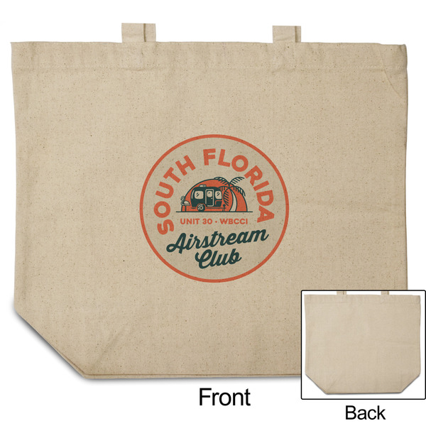 South Florida Airstream Club Logo Reusable Cotton Grocery Bag - Front & Back View