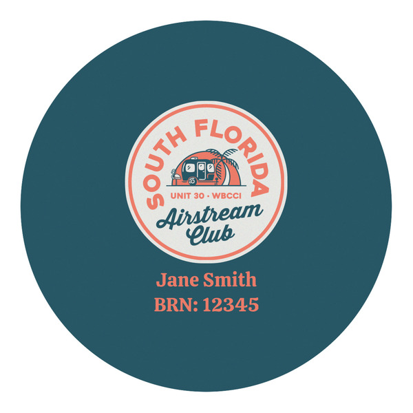 Custom South Florida Airstream Club Logo Round Decal
