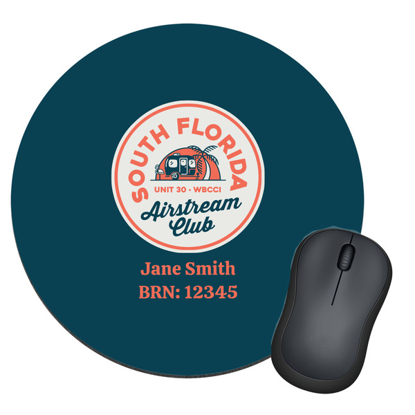 Custom South Florida Airstream Club Logo Round Mouse Pad