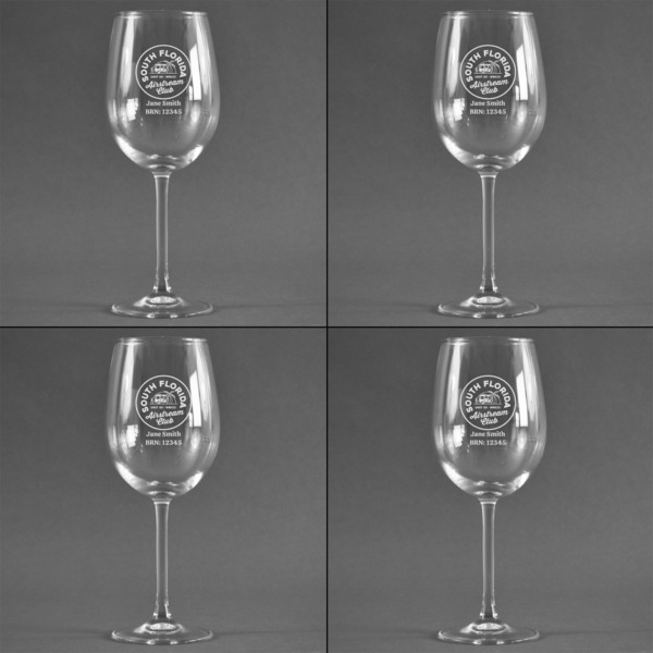 South Florida Airstream Club Logo Set of Four Personalized Wineglasses - Approval