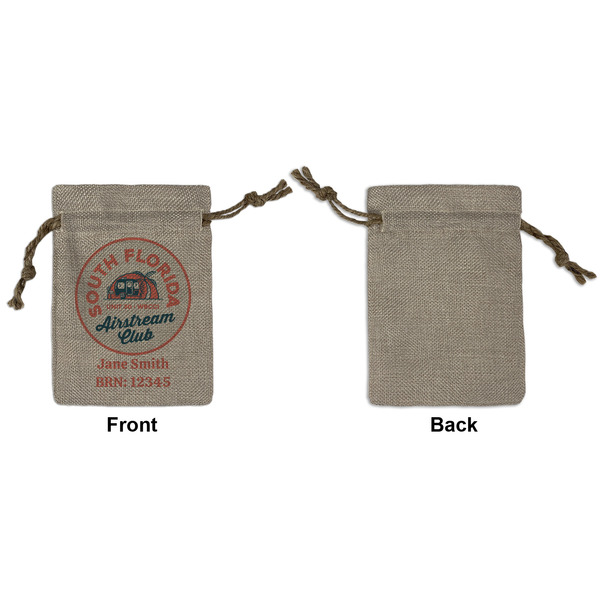 South Florida Airstream Club Logo Small Burlap Gift Bag - Front Approval