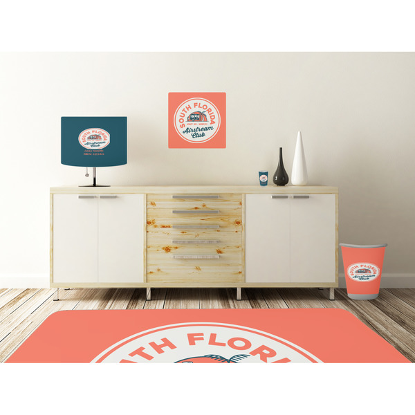 South Florida Airstream Club Logo Square Wall Decal Wooden Desk