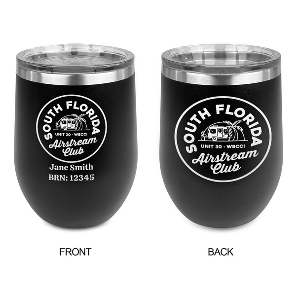 South Florida Airstream Club Logo Stainless Wine Tumblers - Black - Double Sided - Approval