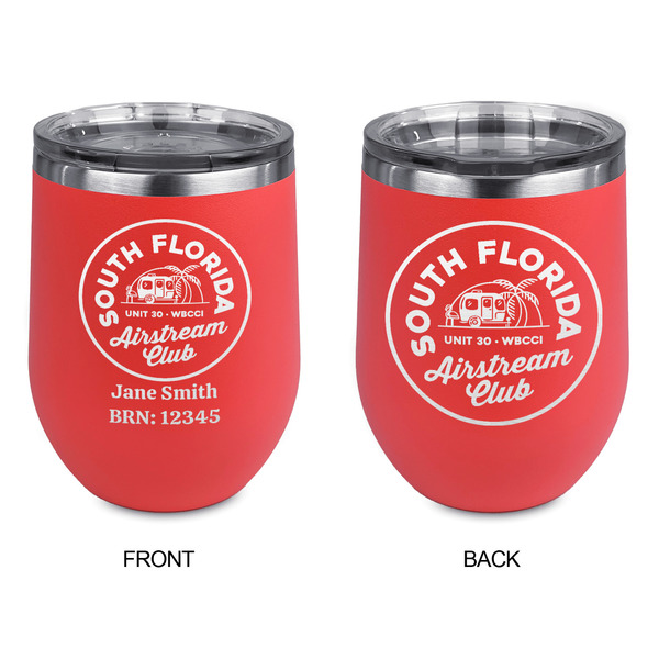South Florida Airstream Club Logo Stainless Wine Tumblers - Coral - Double Sided - Approval