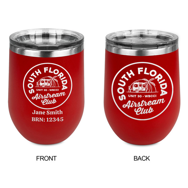 South Florida Airstream Club Logo Stainless Wine Tumblers - Red - Double Sided - Approval