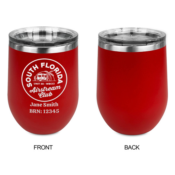 South Florida Airstream Club Logo Stainless Wine Tumblers - Red - Single Sided - Approval