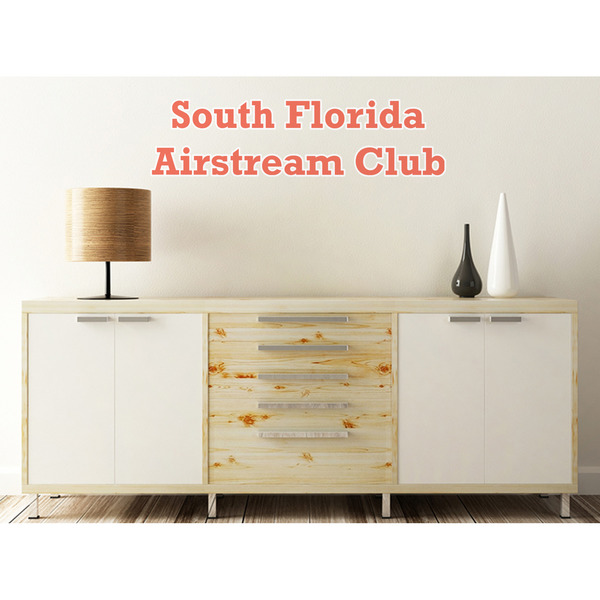 South Florida Airstream Club Logo Wall Name Decal On Wooden Desk