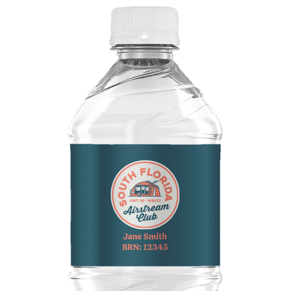 Custom South Florida Airstream Club Logo Water Bottle Labels - Custom Sized