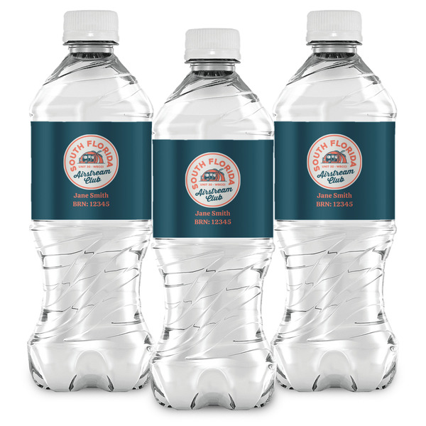 South Florida Airstream Club Logo Water Bottle Labels - Front View