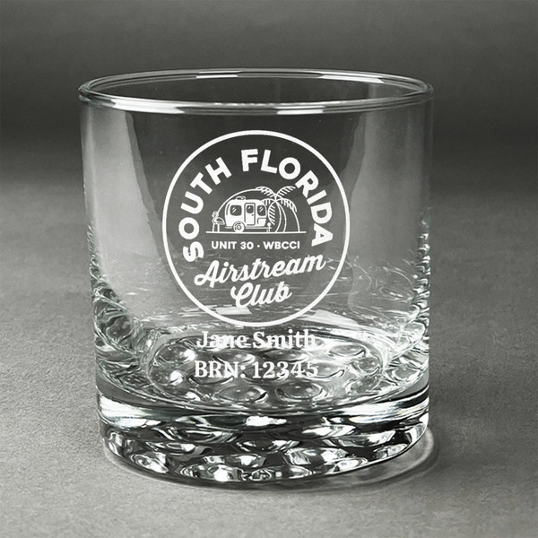 Custom South Florida Airstream Club Logo Whiskey Glass - Engraved