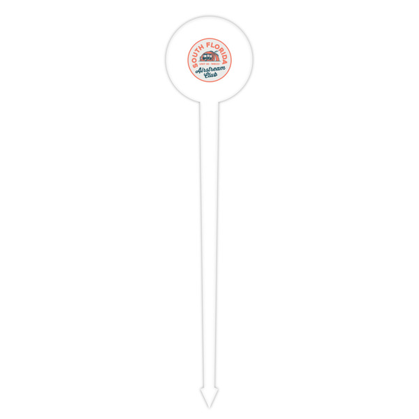 South Florida Airstream Club Logo White Plastic 4" Food Pick - Round - Single Pick