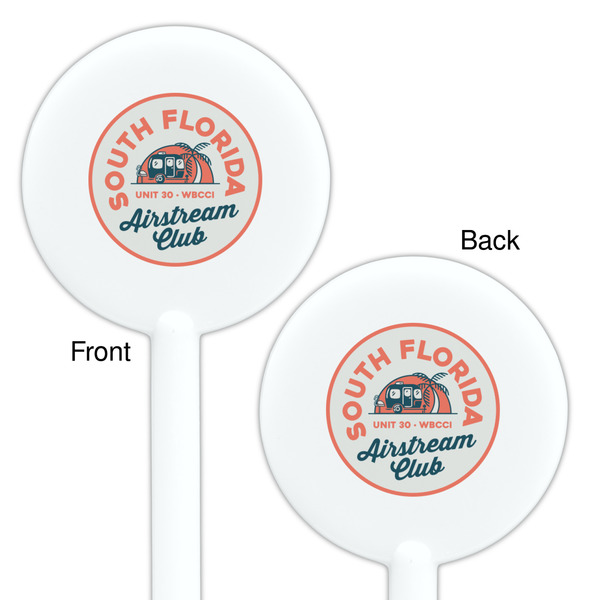 South Florida Airstream Club Logo White Plastic 5.5" Stir Stick - Double Sided - Round - Front & Back