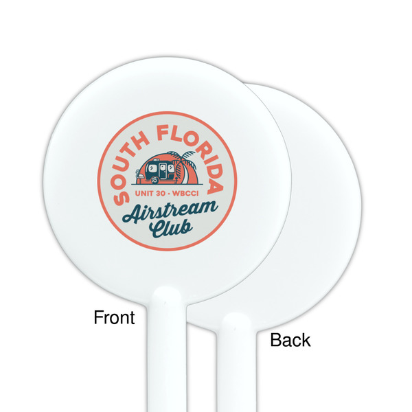 South Florida Airstream Club Logo White Plastic 5.5" Stir Stick - Single Sided - Round - Front & Back