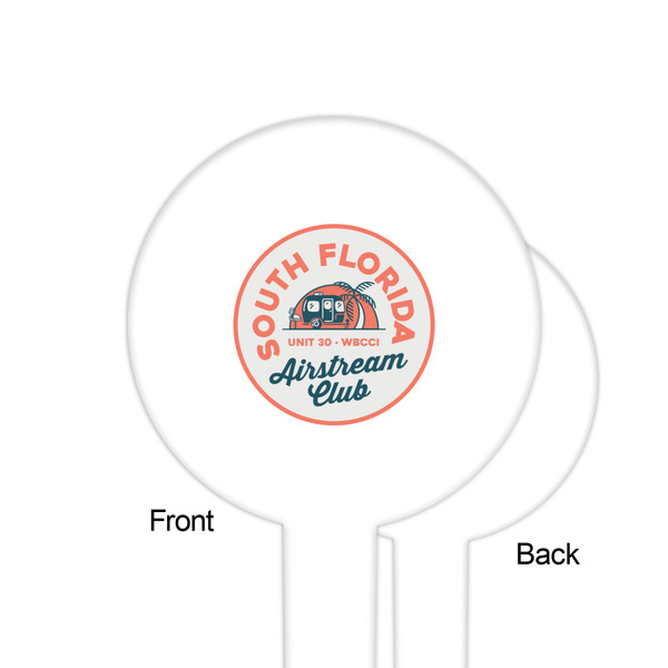 South Florida Airstream Club Logo White Plastic 6" Food Pick - Round - Single Sided - Front & Back