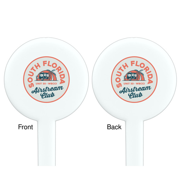 South Florida Airstream Club Logo White Plastic 7" Stir Stick - Double Sided - Round - Front & Back