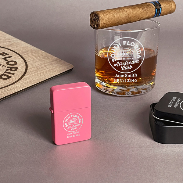 South Florida Airstream Club Logo Windproof Lighters - Pink - In Context