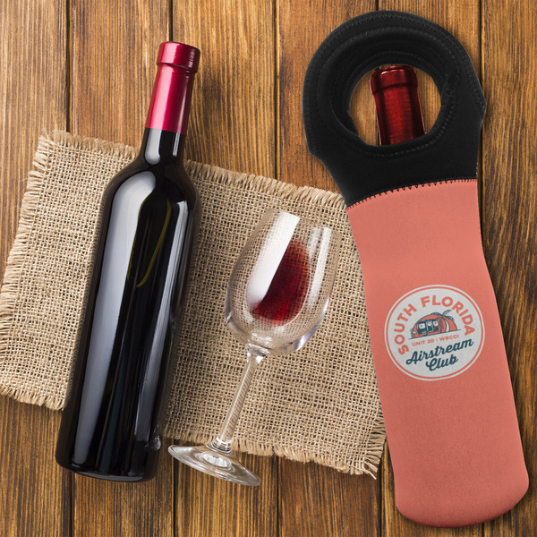 South Florida Airstream Club Logo Wine Tote Bag - On Table