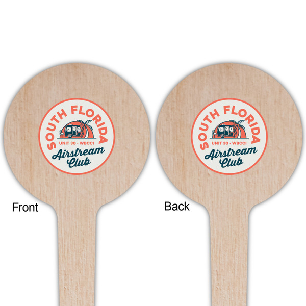 South Florida Airstream Club Logo Wooden 4" Food Pick - Round - Double Sided - Front & Back