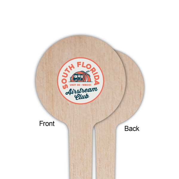 South Florida Airstream Club Logo Wooden 4" Food Pick - Round - Single Sided - Front & Back