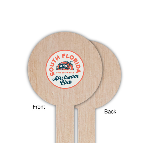 South Florida Airstream Club Logo Wooden 6" Food Pick - Round - Single Sided - Front & Back
