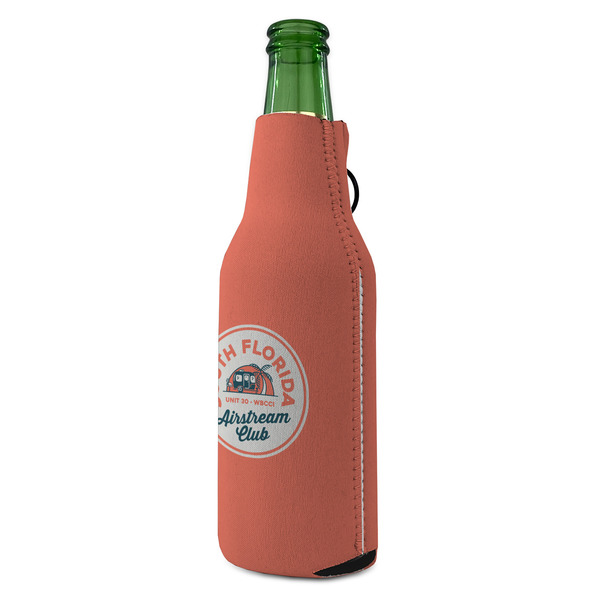 South Florida Airstream Club Logo Zipper Bottle Cooler - ANGLE (bottle)