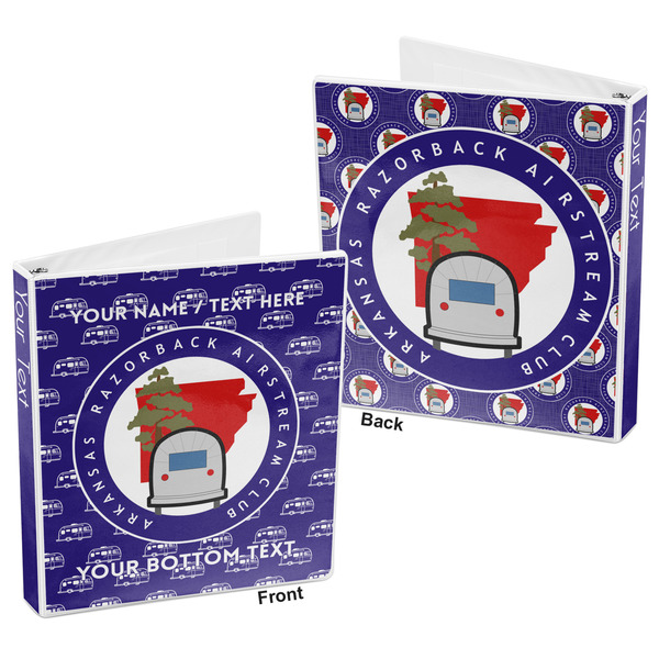 Arkansas Razorback Airstream Club Logo 3-Ring Binder - 1" - Front and Back