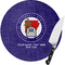 Arkansas Razorback Airstream Club Logo Round Glass Cutting Board - Small