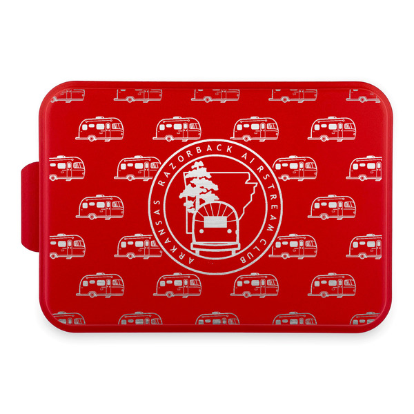 Custom Arkansas Razorback Airstream Club Logo Aluminum Baking Pan with Red Lid
