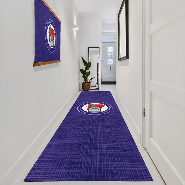 Arkansas Razorback Airstream Club Logo Area Rug Sizes - In Context (vertical)