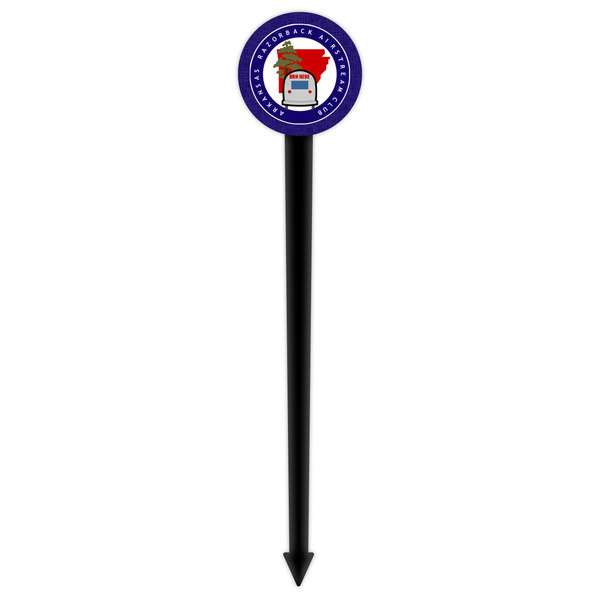 Arkansas Razorback Airstream Club Logo Black Plastic 6" Food Pick - Round - Single Pick