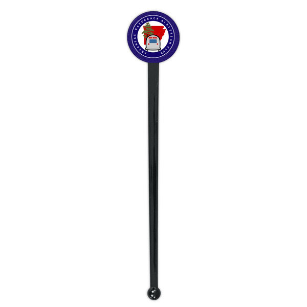 Arkansas Razorback Airstream Club Logo Black Plastic 7" Stir Stick - Round - Single Stick