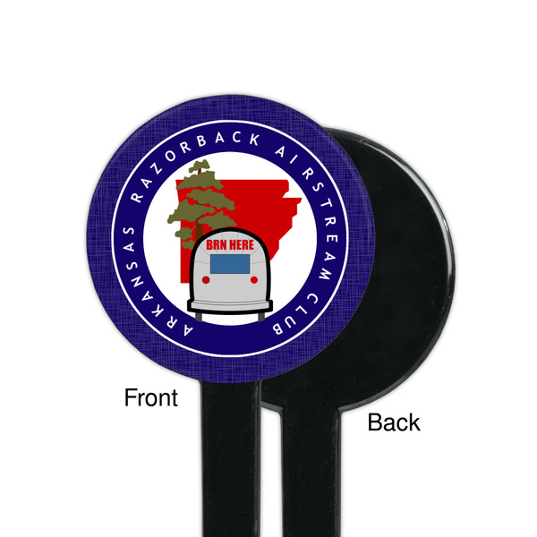 Arkansas Razorback Airstream Club Logo Black Plastic 7" Stir Stick - Single Sided - Round - Front & Back