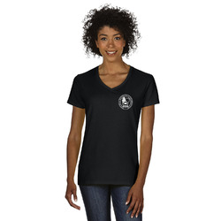 Arkansas Razorback Airstream Club Logo Women's V-Neck T-Shirt - Black