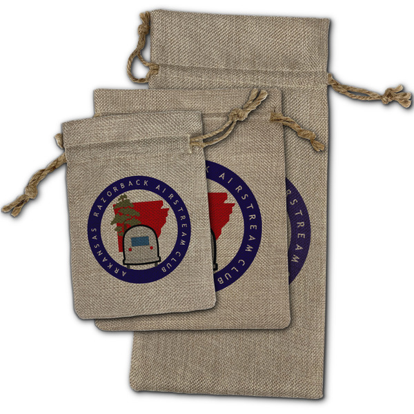 Arkansas Razorback Airstream Club Logo Burlap Gift Bags - (PARENT MAIN) All Three