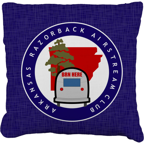 Custom Arkansas Razorback Airstream Club Logo Faux-Linen Throw Pillow 26"