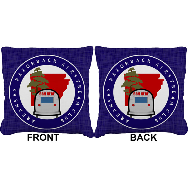 Arkansas Razorback Airstream Club Logo Burlap Pillow Approval