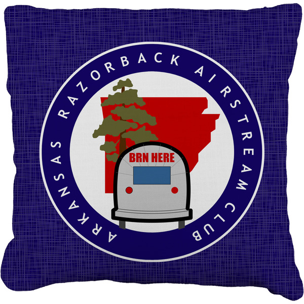 Custom Arkansas Razorback Airstream Club Logo Faux-Linen Throw Pillow