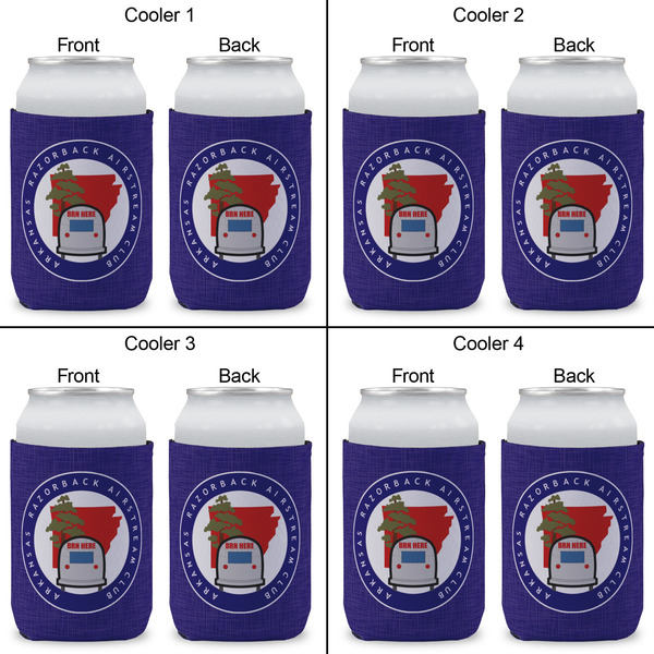 Arkansas Razorback Airstream Club Logo Can Cooler - Standard 12oz - Set of 4 - Front & Back