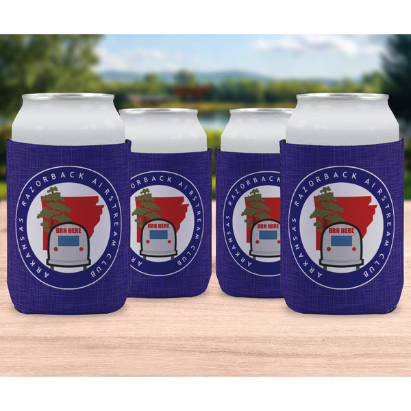 Arkansas Razorback Airstream Club Logo Can Cooler - Standard 12oz - Set of 4 - In Context