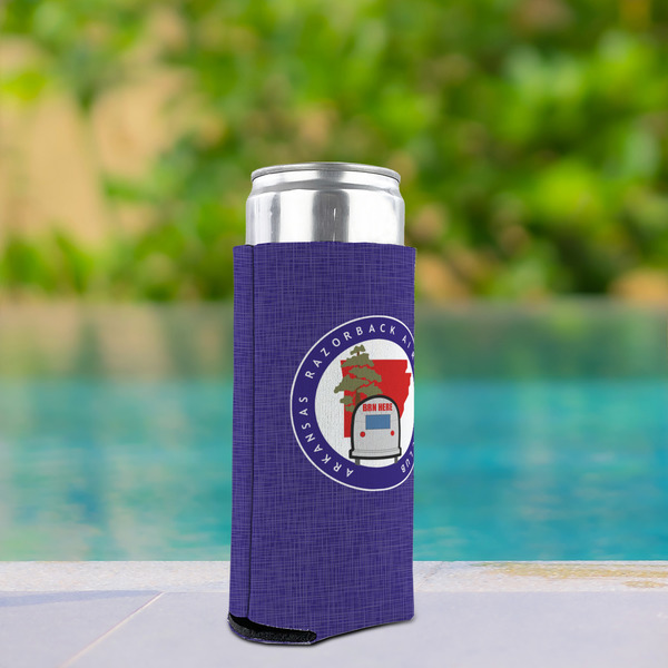 Arkansas Razorback Airstream Club Logo Can Cooler - Tall 12oz - In Context