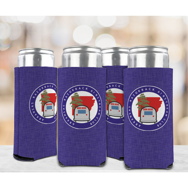 Arkansas Razorback Airstream Club Logo Can Cooler - Tall 12oz - Set of 4 - In Context