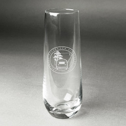 Arkansas Razorback Airstream Club Logo Champagne Flute - Stemless - Laser Engraved