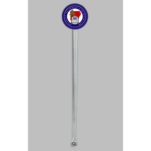 Arkansas Razorback Airstream Club Logo Clear Plastic 7" Stir Stick - Round - Single Stick
