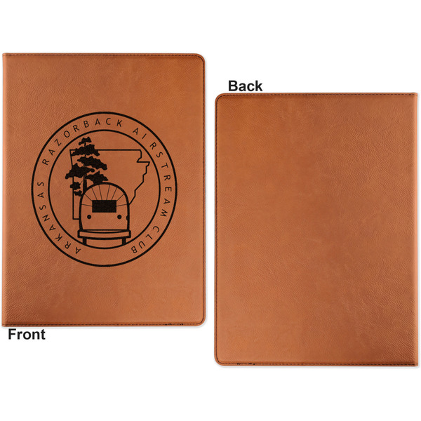Arkansas Razorback Airstream Club Logo Cognac Leatherette Portfolios with Notepad - Large - Single Sided - Apvl