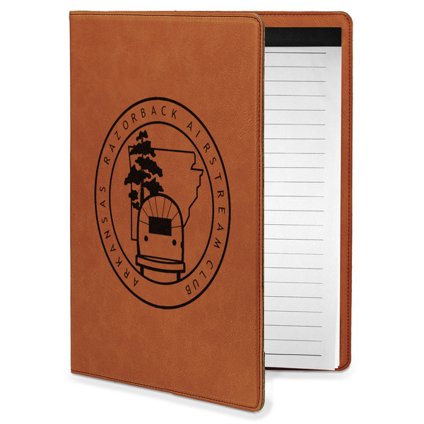 Custom Arkansas Razorback Airstream Club Logo Leatherette Portfolio with Notepad - Small - Double-Sided
