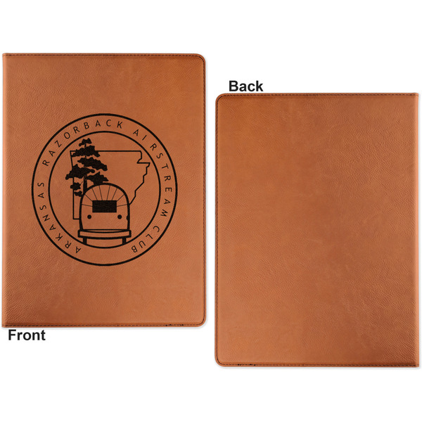 Arkansas Razorback Airstream Club Logo Cognac Leatherette Portfolios with Notepad - Small - Single Sided- Apvl