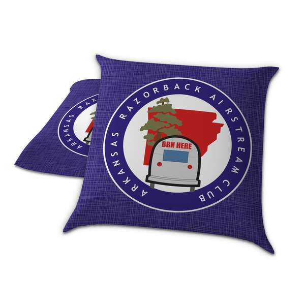 Arkansas Razorback Airstream Club Logo Decorative Pillow Case - TWO